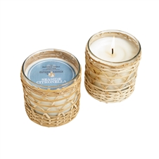 Seaside citronella candle in bamboo wrapped 7oz. ctn.6