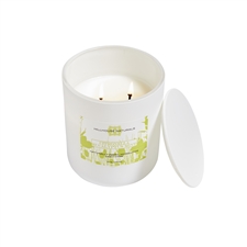 Eucalyptus Mint Candle In White Glass w/lid 10oz. Ctn. 6