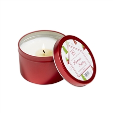 Merriest Holiday candle in red tin 5oz. ctn. 6