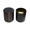 Myrrh Wood 2 Wick Candle In Black Glass W/Lid 10oz. Ctn. 6