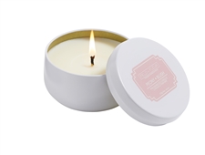 Peony Blush Candle In White Tin 6oz. Ctn. 6