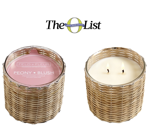 Peony Blush 2 Wick Handwoven Candle 12oz. Ctn. 6