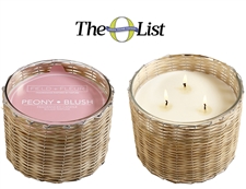 Peony Blush 3 wick handwoven candle 21oz. ctn. 4