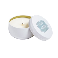 Sea Grass candle in white tin 6oz. ctn. 6