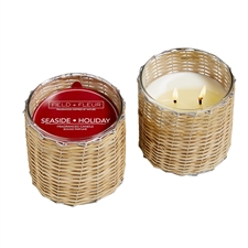 Seaside Holiday 2 Wick Handwoven Candle 12oz. Ctn. 6