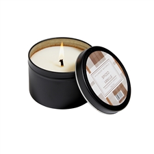 Spiced Vanille candle in black tin 5oz. ctn. 6