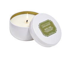 White Pine candle in white tin 6oz. ctn. 6