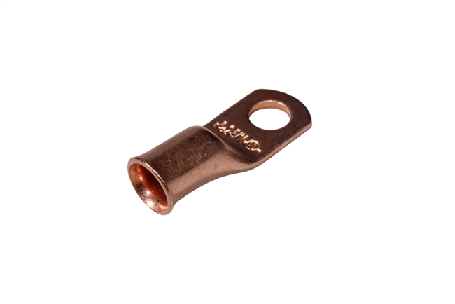 2 Gauge Battery Cable Ring Terminals - Bare Copper