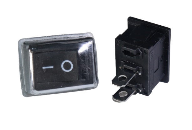 Mini Rocker Black On/Off (With Dust Cover)