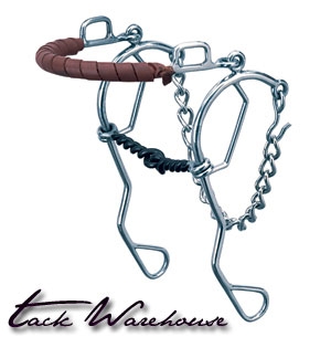 Combination Hackamore with Sweet Iron Twisted Wire Snaffle Mouth