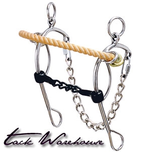 Hackamore with 5" Sweet Iron Combination Mouth Gag