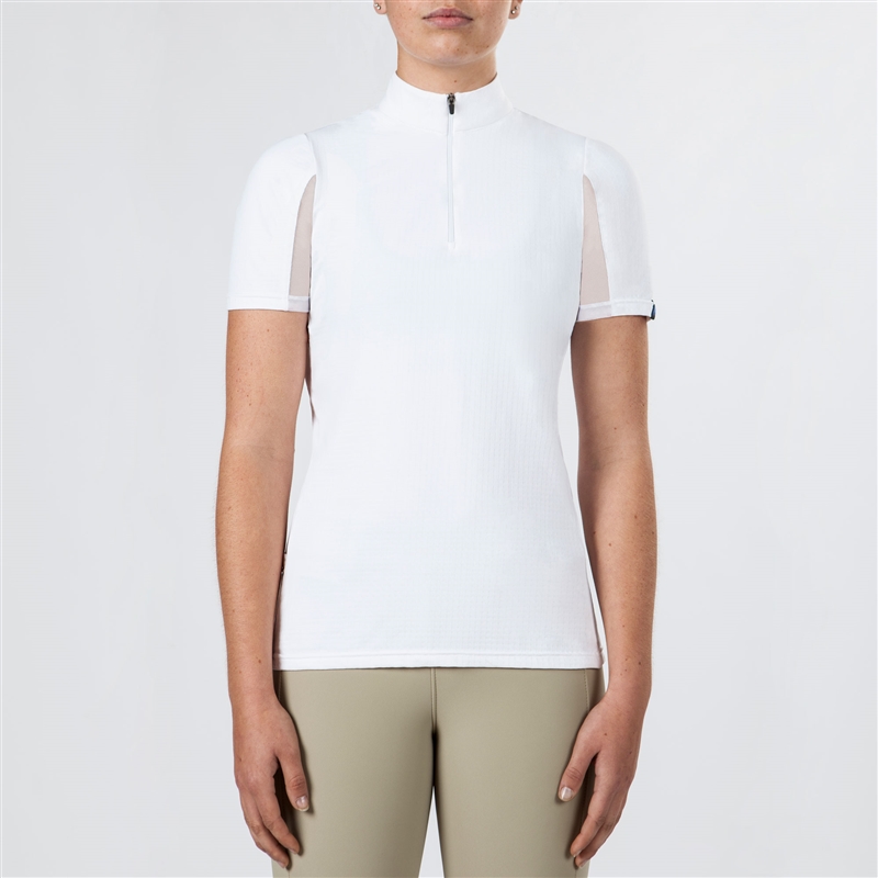 Irideon CoolDown IceFil Equestrian Short Sleeve Riding Jersey in White