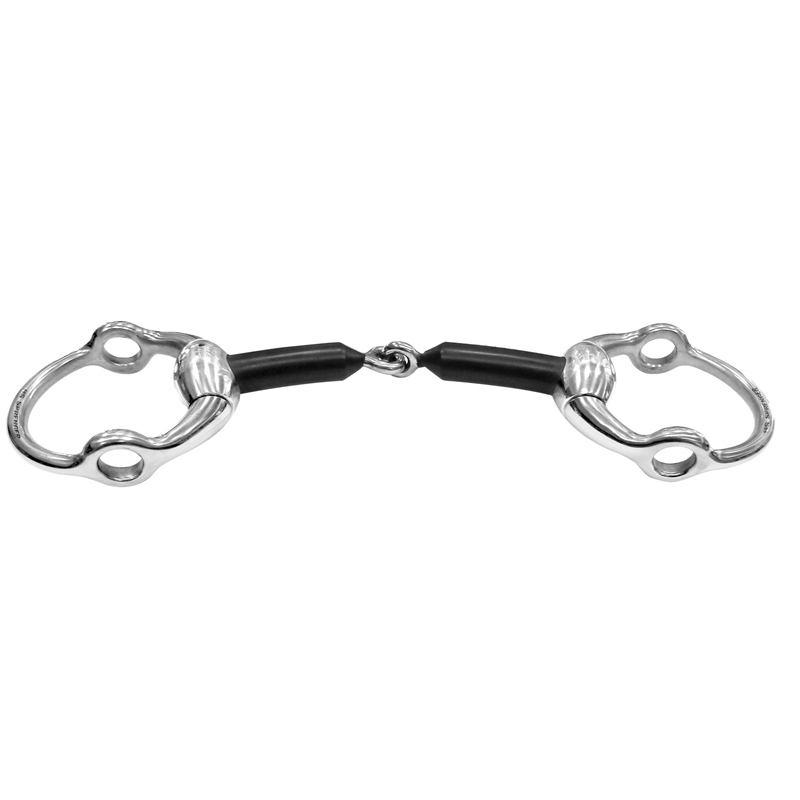 Herm Sprenger Eggbutt Gag bit 16 mm with stainless steel gag rings - hard carbon