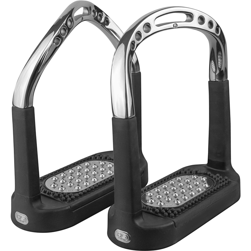 Herm Sprenger Flexcite Grip Stirrups - Stainless steel, size 4.3/4