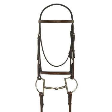 Camelot Gold; Plain Raised Bridle with Laced Reins