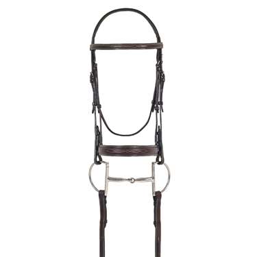 Ovation Fancy Stitched Raised Padded Bridle with Comfort Crown and Laced Reins