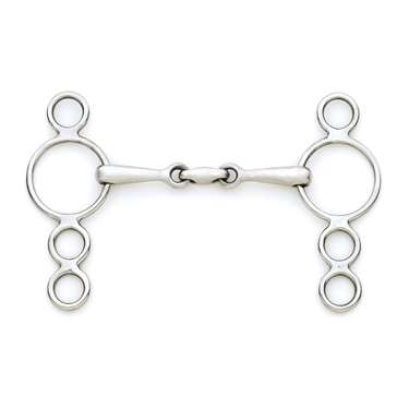 Centaur Stainless Steel Small Cheek 3-Ring Gag with Center Peanut