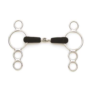 Centaur Stainless Steel Jointed Rubber Mouth 3-Ring Gag