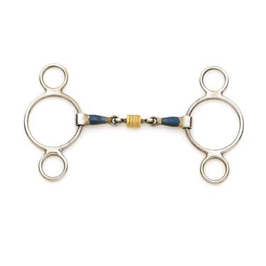 Centaur Stainless Steel 2-Ring Gag with Loose Copper Roller Disks