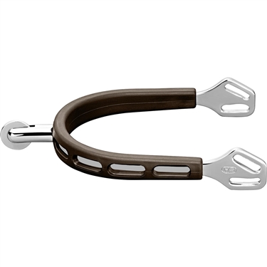ULTRA fit BROWN GRIP Herm Sprenger spurs with Balkenhol fastening - Stainless steel, 30 mm rounded