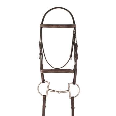 Camelot Gold; Fancy Stitched Raised Padded Bridle with Laced Reins