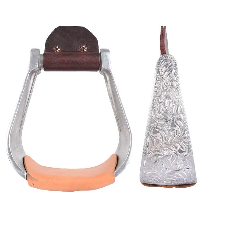 Martin Saddlery Aluminum Engraved Roper Stirrup