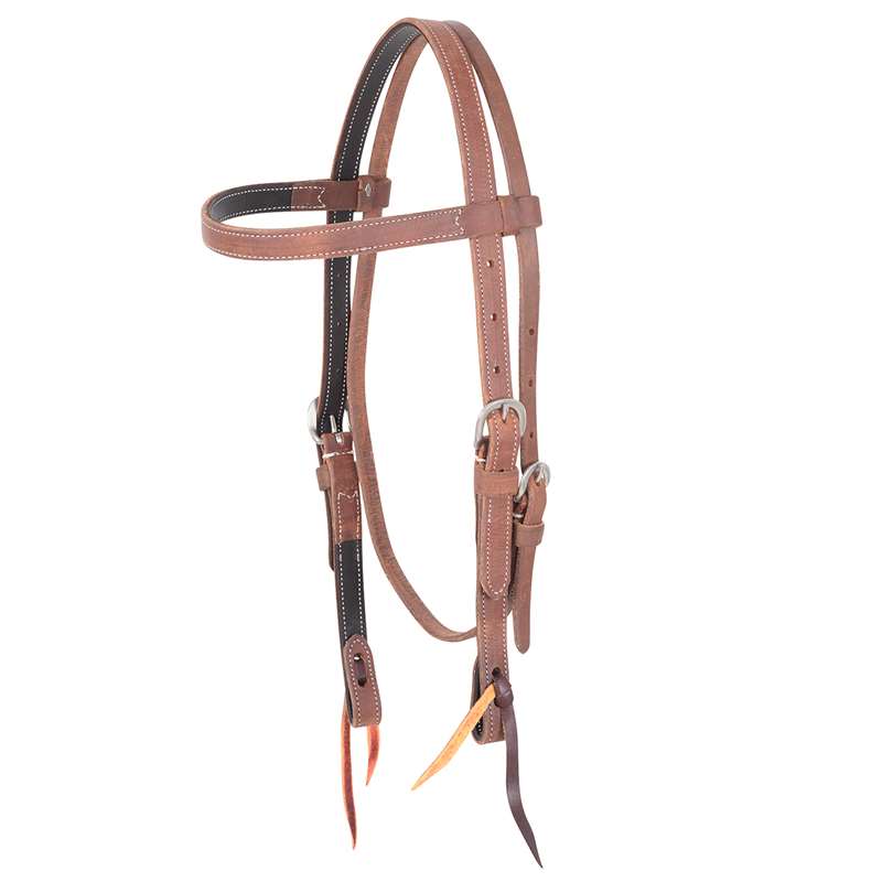 Martin Saddlery Doubled and Stitched Harness Browband Headstall