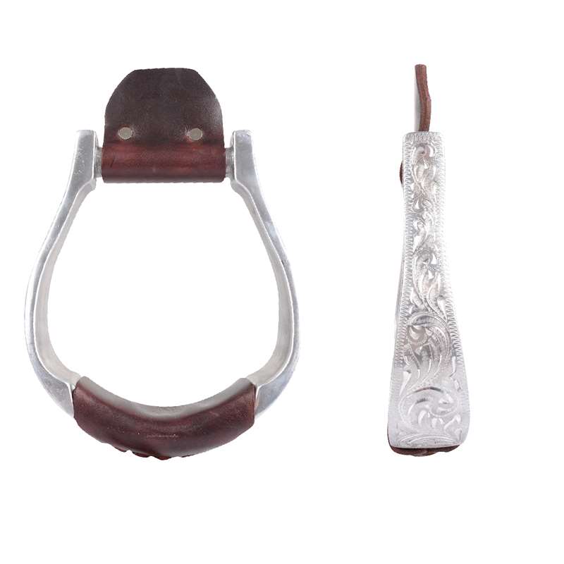 Martin Saddlery Aluminum Engraved Oxbow Stirrup