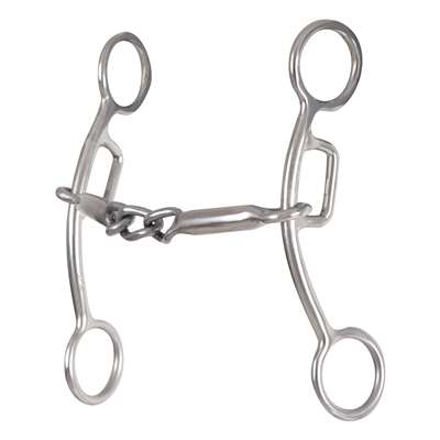 Classic Equine Carol Goostree Delight Shank Gag Barrel Bit with Thick Bar Chain