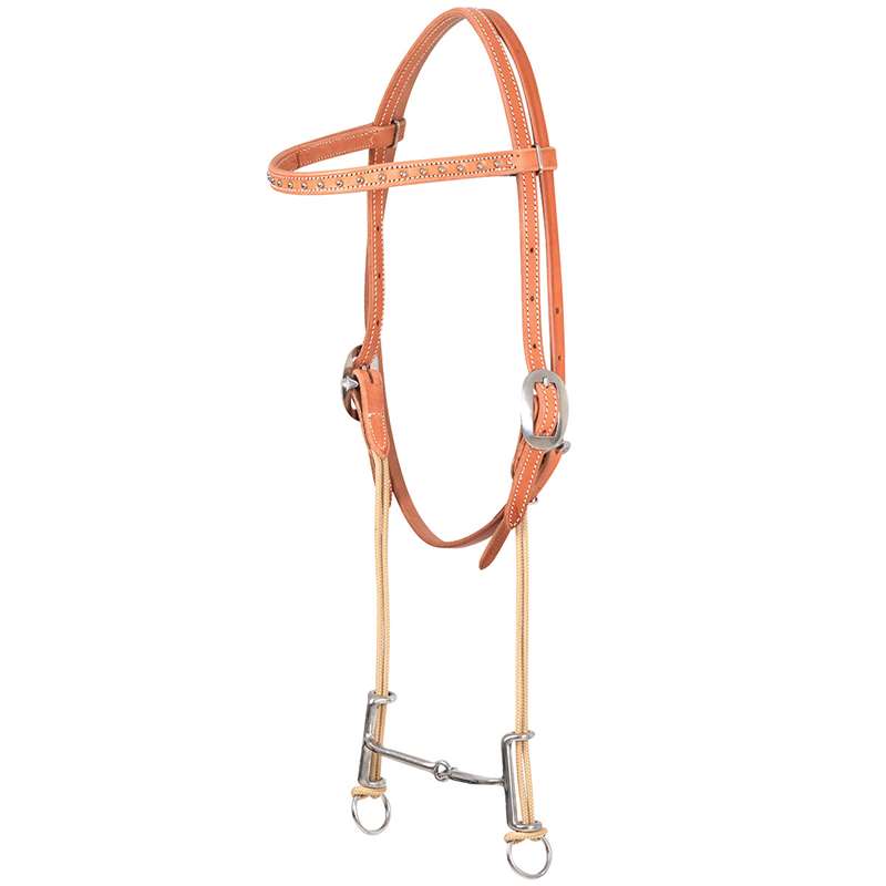 Headstall Bit : Classic Equine Loomis Browband Headstall and Draw Gag Bit with Smooth Bar
