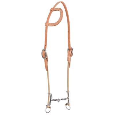 Headstall Bit : Classic Equine Loomis Slip Ear Headstall and Draw Gag Bit with Twisted Wire