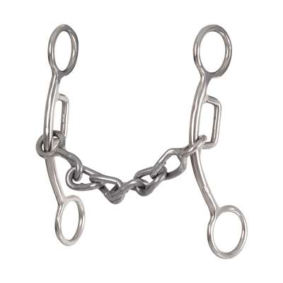 Classic Equine Carol Goostree Delight Shank Gag Barrel Bit with Chain