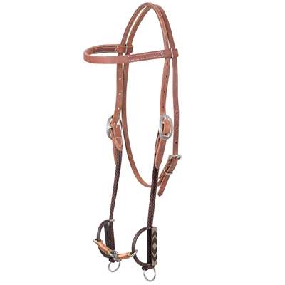 Headstall Bit: Classic Equine Sherry Cervi Browband Headstall and Diamond3 Draw Barrel Bit with Thick Copper Lifesaver