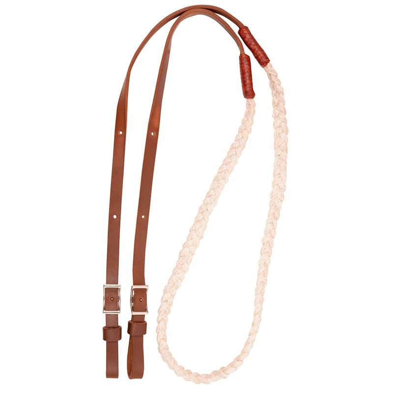 Martin Saddlery Hand Braided 3-Strand Barrel Rein Buckle Ends