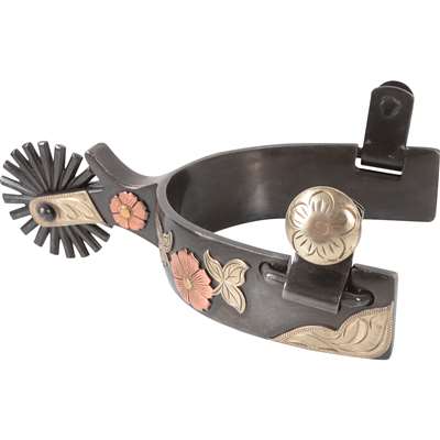 Classic Equine Flower Spurs 1.25-inch Band and 2-inch Shank