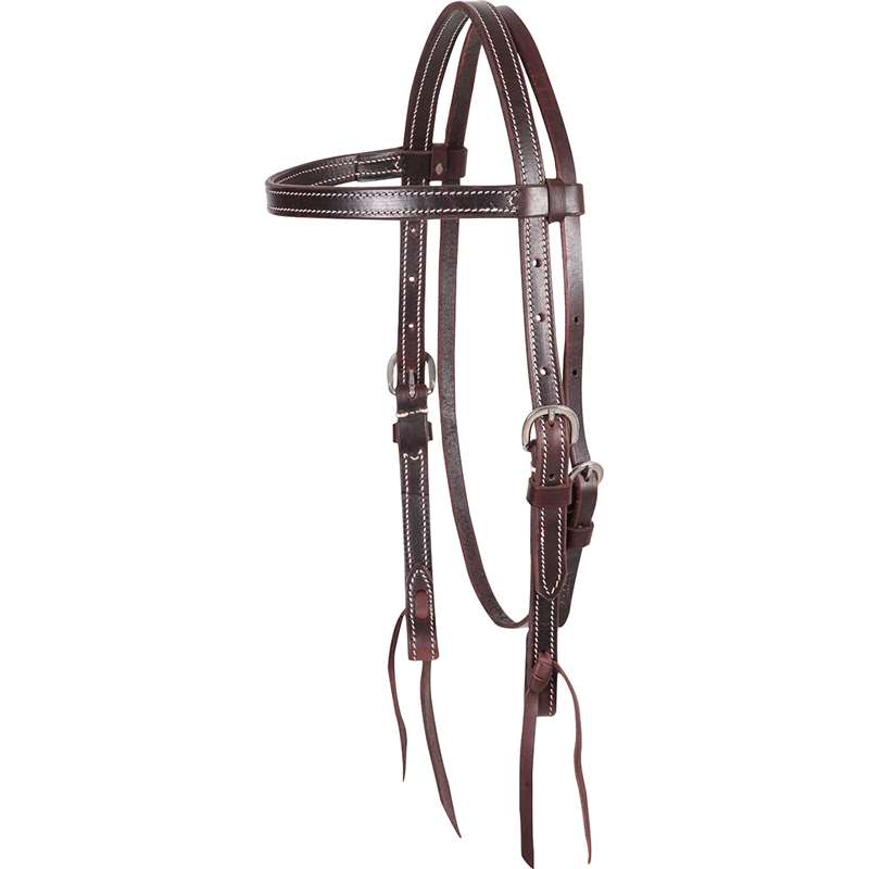 Martin Saddlery Doubled and Stitched Latigo Browband Headstall 3/4-inch Thick