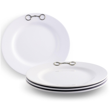 Arthur Court Equestrian Bit Melamine Lunch Plates - Set of 4