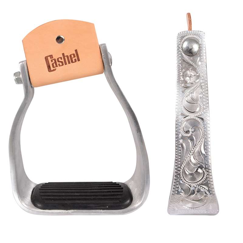 Cashel Aluminum Engraved Slanted Stirrup 2-inch Deep