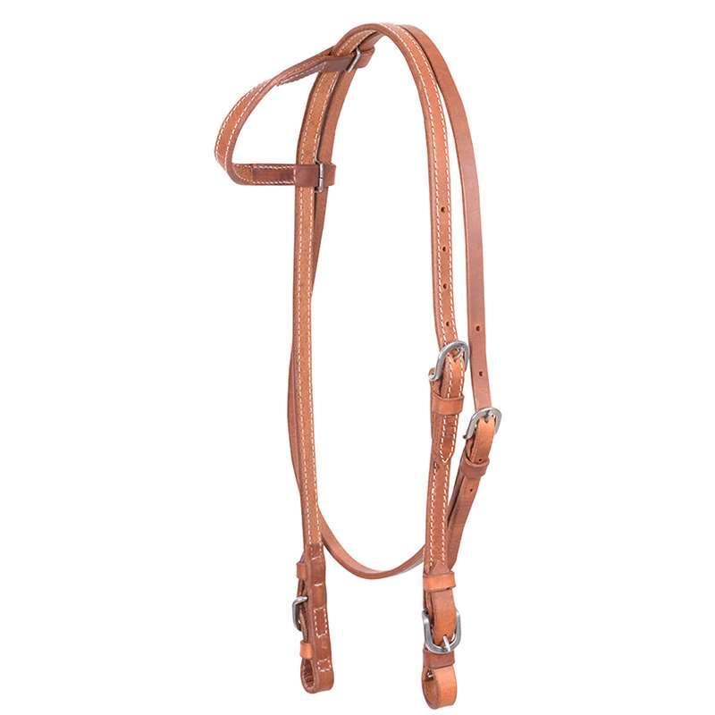 Cashel Stitched Harness Slip Ear Headstall with Throatlatch and Buckle Ends