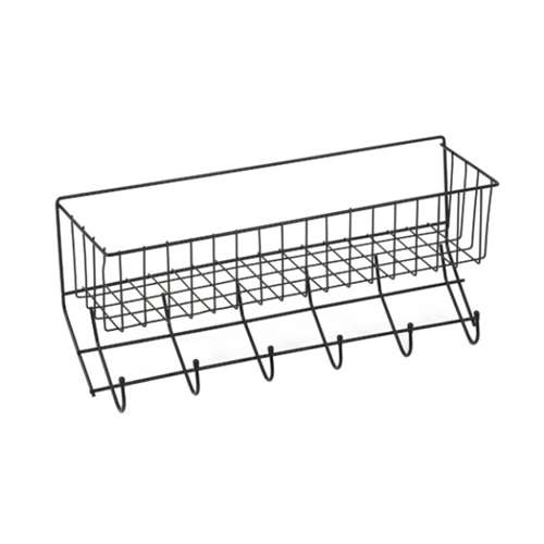 Equiessent Wire 6-Hook Tack Rack w/Basket