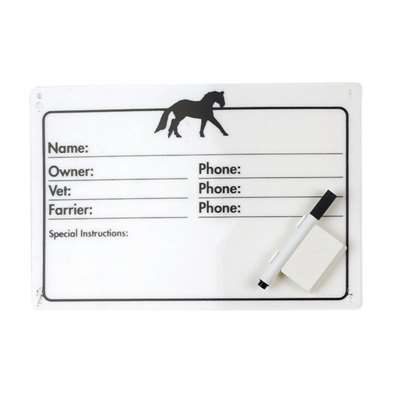 Equiessent Horse Info Stall Plaque w- Dry