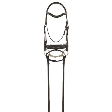 Camelot Gold; RCS; Snaffle Dressage Bridle with Crank Flash Noseband and Reins