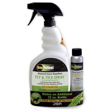 BugPellent; Fly Spray 32 oz with Concentrate- Case of 9
