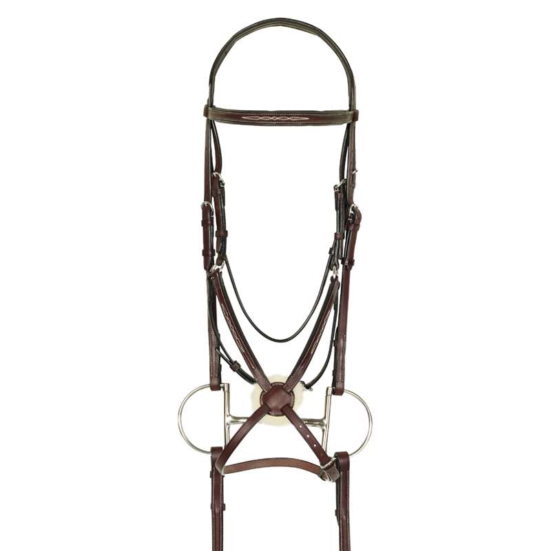 Aramas; Fancy Raised Padded Figure-8 Bridle with Rubber Grip Reins