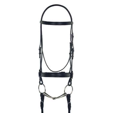 Aramas&reg; Plain Raised Padded Dressage Bridle with Leather Reins