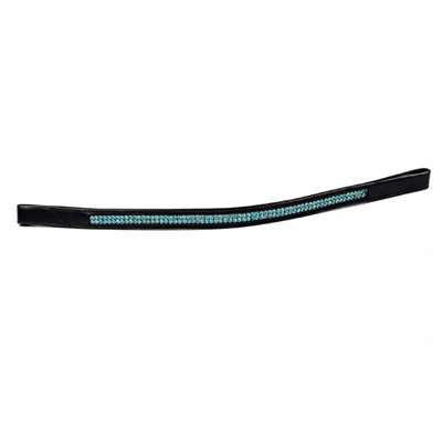 Dbl Row Crystal Browband Turq