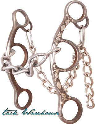 Sherry Cervi Diamond Short Shank Chain Bit. This is a bit for starting barrel training, or on horses that have sensitive mouth that do not need much bit. It is nice and soft, offering complete rate and body lift for turns. Buy @ Tack Warehouse