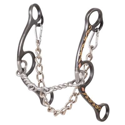 Sherry Cervi Diamond Short Shank Twisted Dog Bone Bit. This is a bit for starting barrel training, or on horses that have sensitive mouth that do not need much bit. It is nice and soft, offering complete rate and body lift for turns. Tack Warehouse