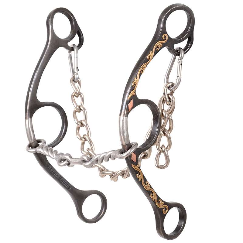 Classic Equine Sherry Cervi Diamond3 Shank Gag Barrel Bit with Twisted Wire Dogbone