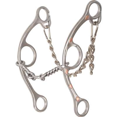 Classic Equine Sherry Cervi Diamond4 Shank Gag Barrel Bit with Twisted Wire Dogbone